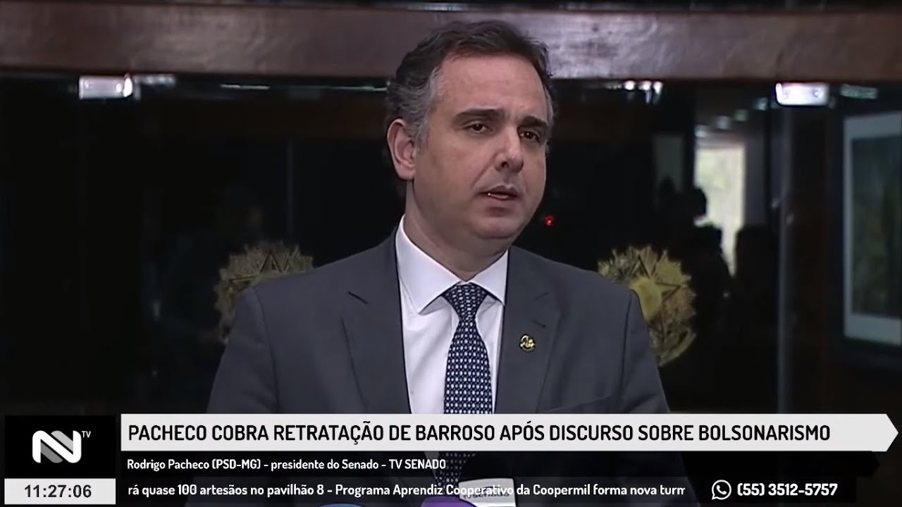 Pacheco cobra retratação de Barroso após discurso sobre Bolsonarismo