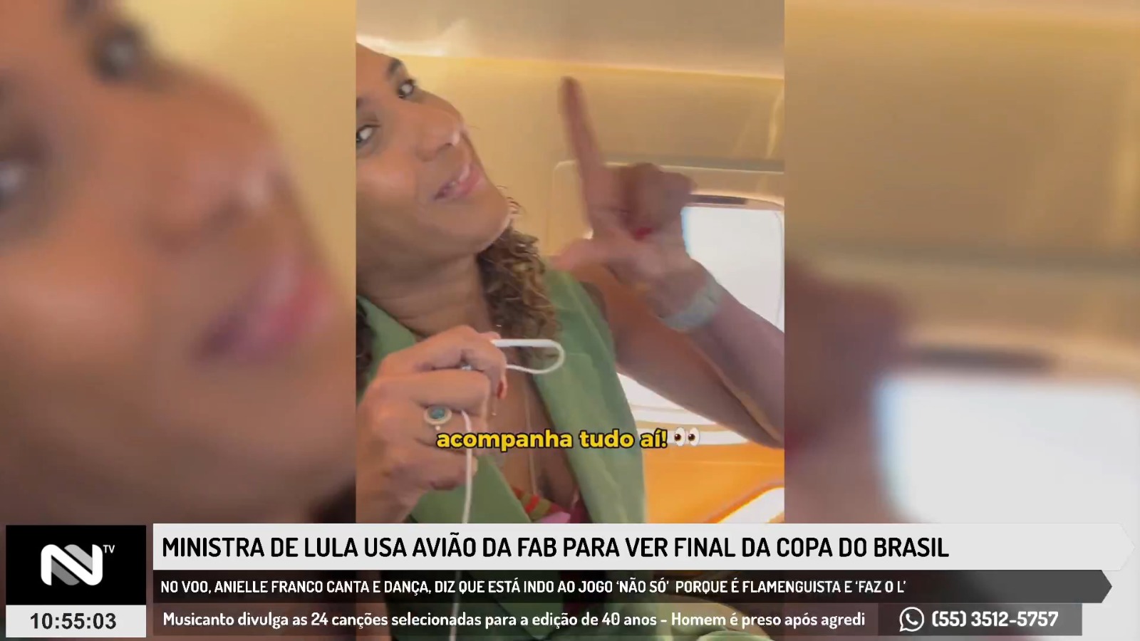 Ministra de Lula usa avião da FAB para ver final da Copa do Brasil
