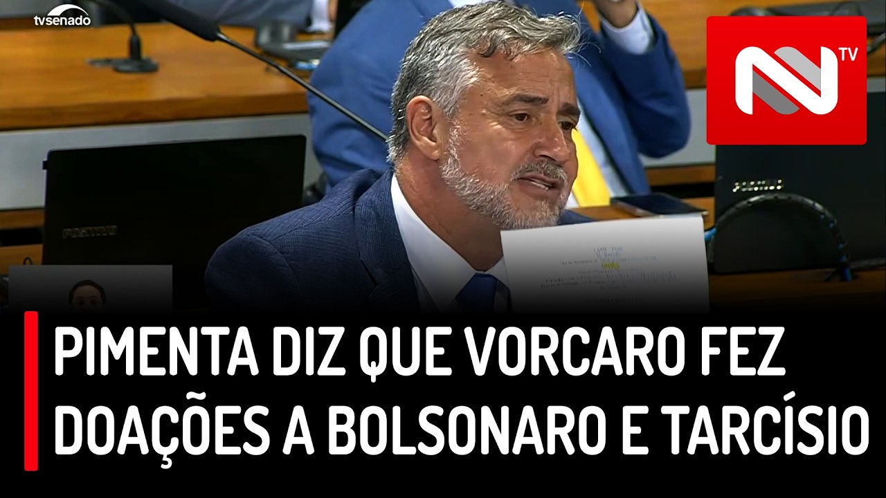 Pimenta diz que Vorcaro fez doações a campanhas de Bolsonaro e Tarcísio nas eleições de 2022