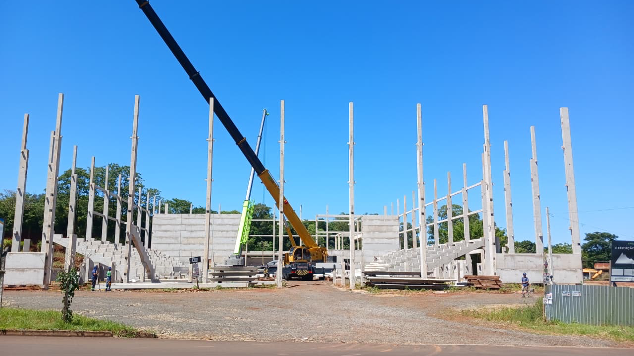 Obras do Novo Ginásio Municipal de Santa Rosa alcançam 30% de execução